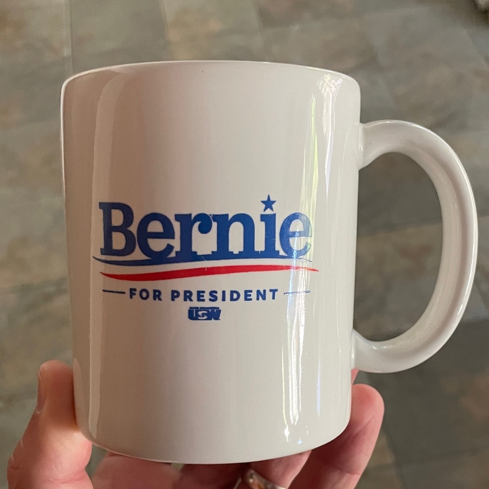 White Bernie Sanders Mug